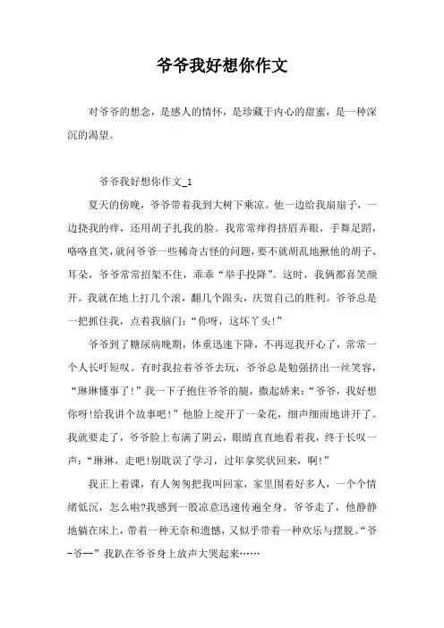 爷爷我好想你作文
