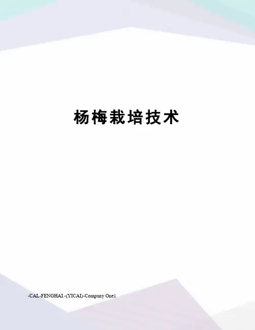 杨梅栽培技术