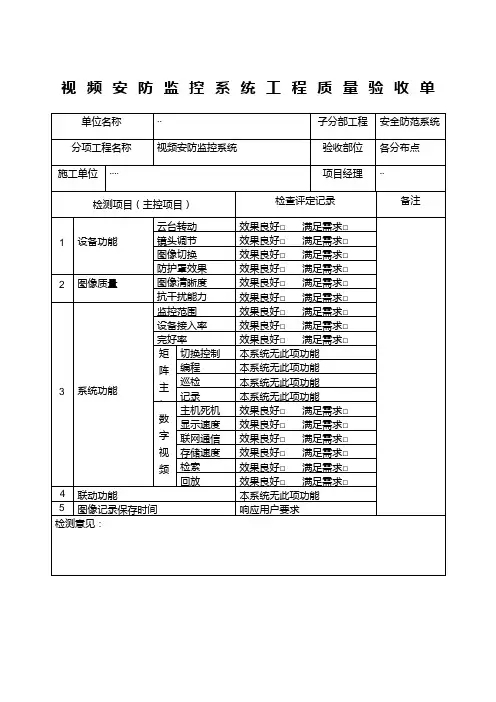 监控验收单