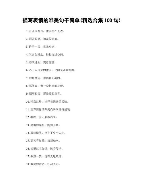 描写表情的唯美句子简单(精选合集100句)