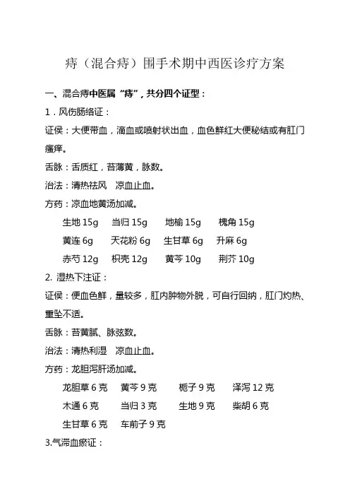 痔(混合痔)围手术期诊疗方案
