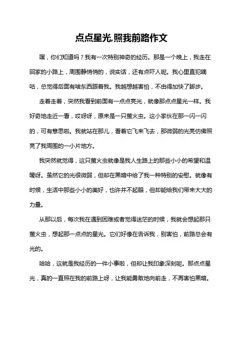 点点星光,照我前路作文