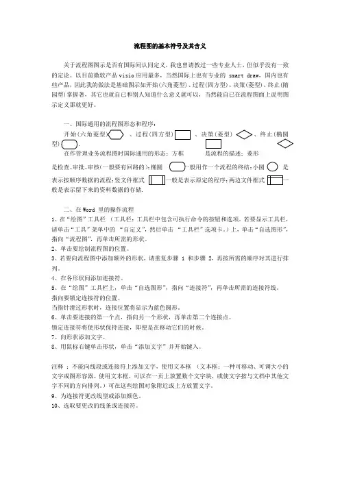 流程图的基本符号及其含义