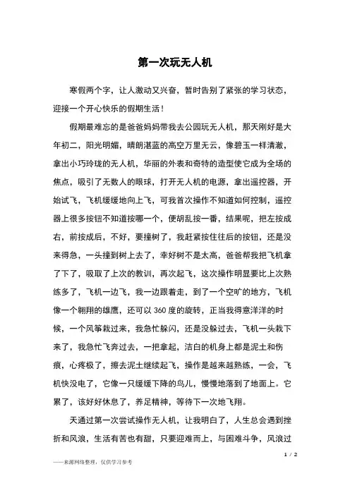 第一次玩无人机_六年级作文