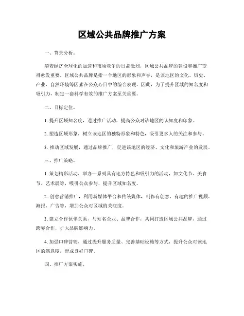 区域公共品牌推广方案
