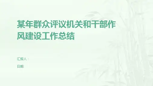 某年群众评议机关和干部作风建设工作总结