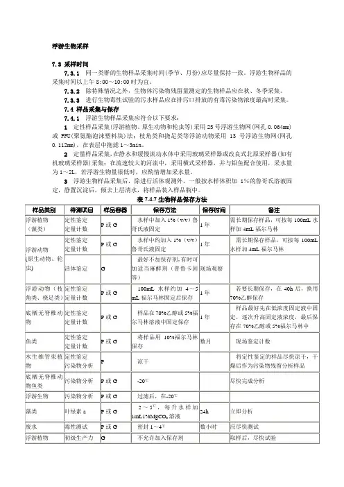 浮游生物采样
