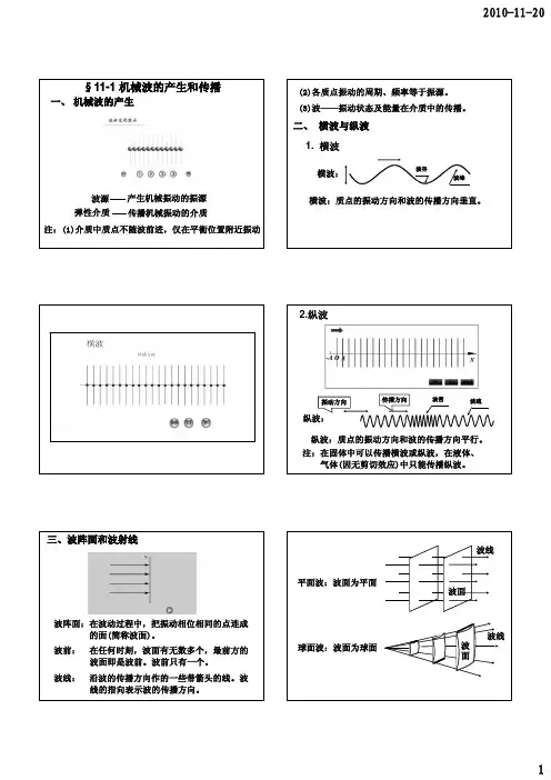 普通物理学课件 第十一章 机械波和电磁波