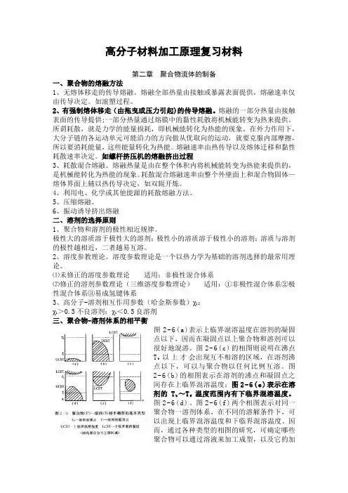 东华大学《高分子材料加工原理》复习材料