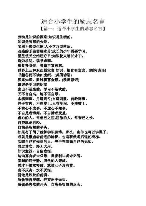 适合小学生的励志名言
