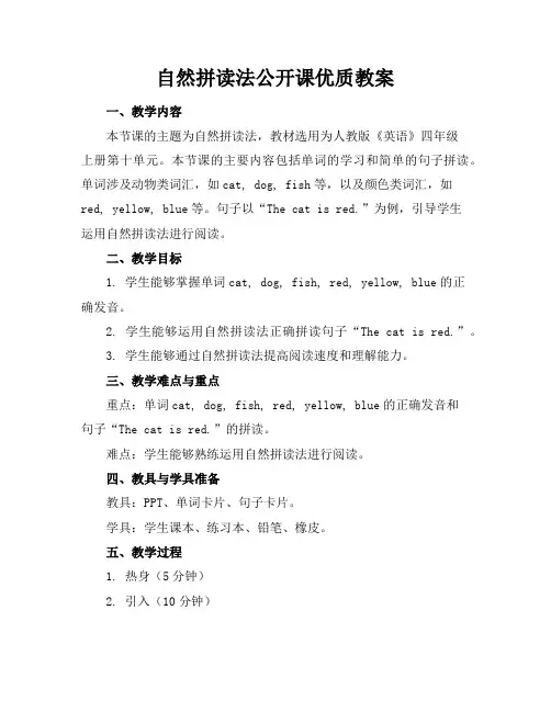 自然拼读法公开课优质教案
