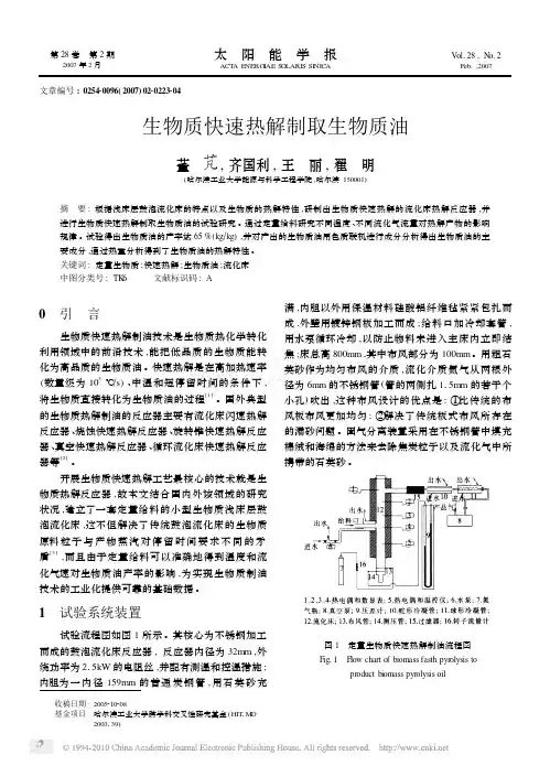 生物质快速热解制取生物质油