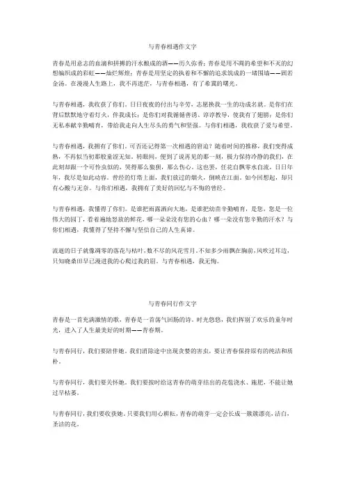 与青春同行作文600字