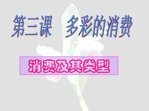 3.1消费及其类型