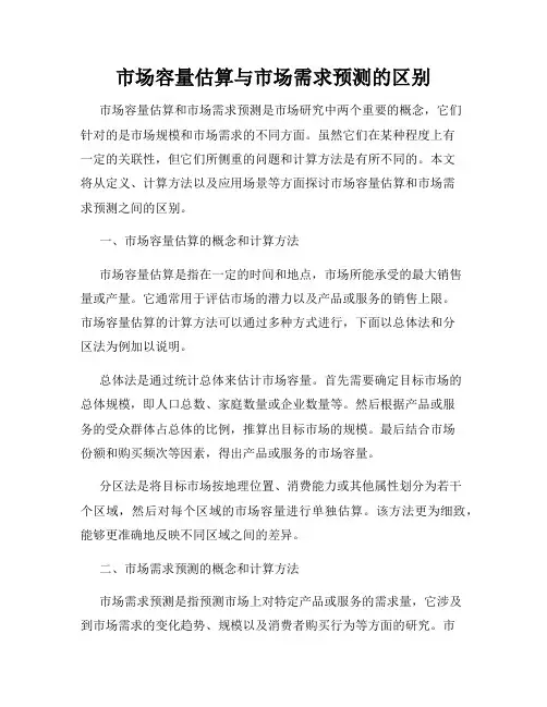 市场容量估算与市场需求预测的区别
