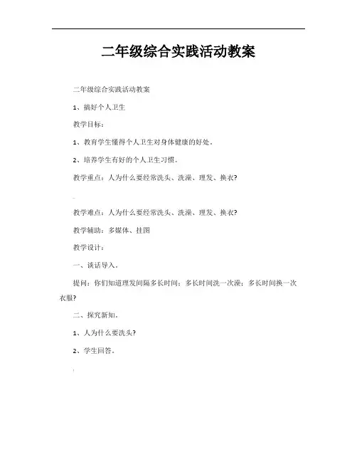 二年级综合实践活动教案