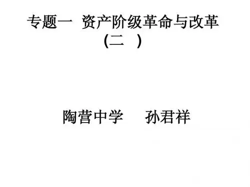 复习二  资产阶级革命与改革(二   )