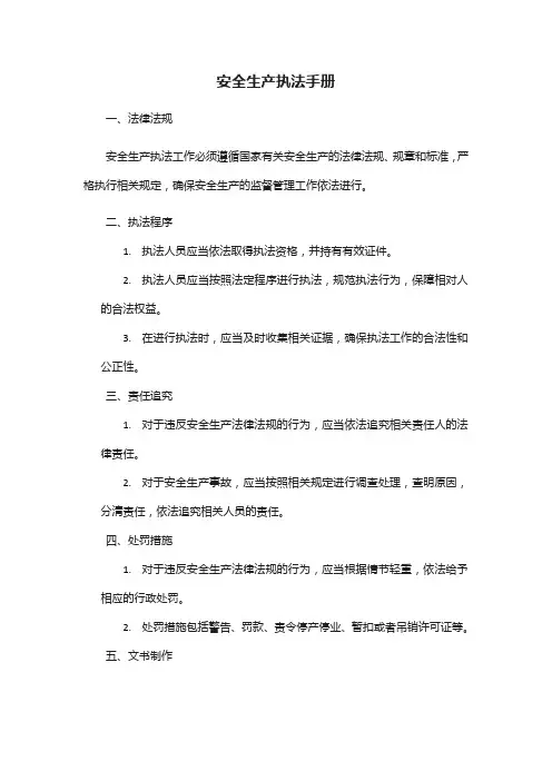 安全生产执法手册讲座