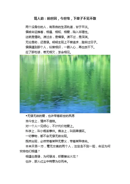情人劫：前世因，今世缘，下辈子不见不散