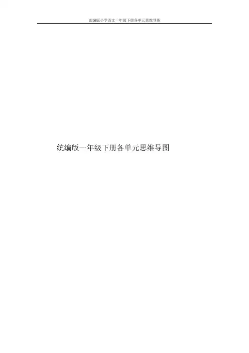 部编版小学语文一年级下册各单元思维导图