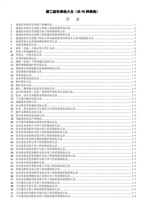给排水竣工验收表格大全.doc