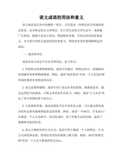 语文成语的用法和意义