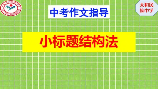 小标题结构法-安徽省太和县民族中学九年级语文中考复习课件(共19张PPT)