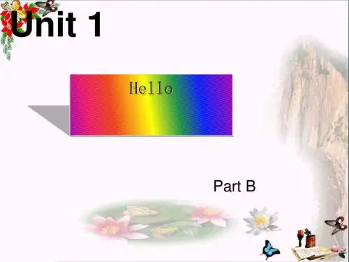 三年级英语上册Unit1HelloPartB PPT精品课件2(新版)闽教版