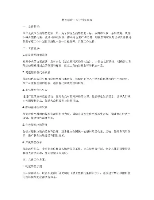 禁塑年度工作计划怎么写