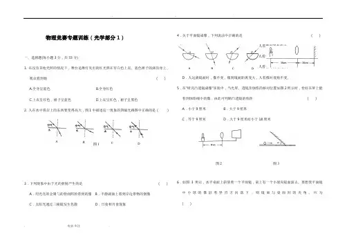 初中物理竞赛训练(光学)