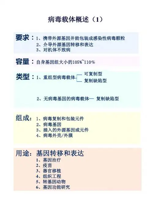 病毒载体研究进展-精选文档