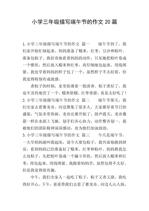 小学三年级描写端午节的作文20篇