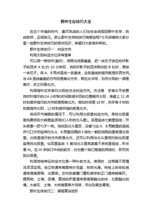 野外生存技巧大全