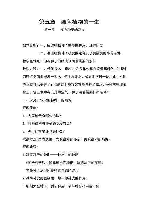 绿色植物的一生
