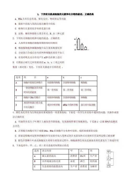 2019年黑龙江省哈尔滨市高三上学期期末考试生物试卷_有答案