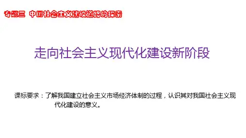 高中历史必修二《专题三中国社会主义建设道路的探索三走向社会主义现代化建设新阶段》186人民版PPT课件