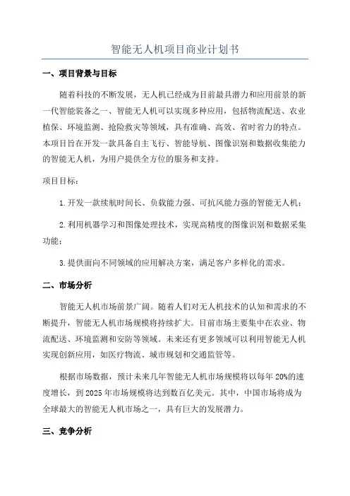 智能无人机项目商业计划书