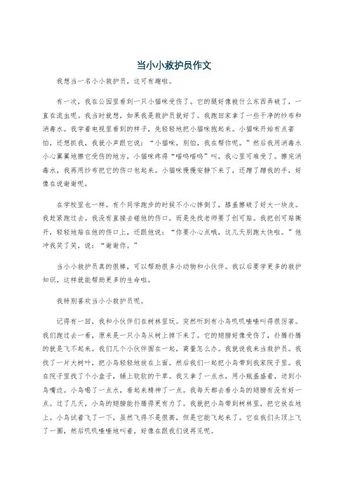 当小小救护员作文