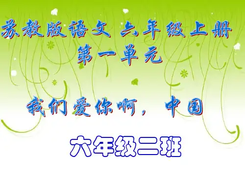 (苏教版)六年级语文上册《第1课 我们爱你啊,中国》课件(共17张PPT)