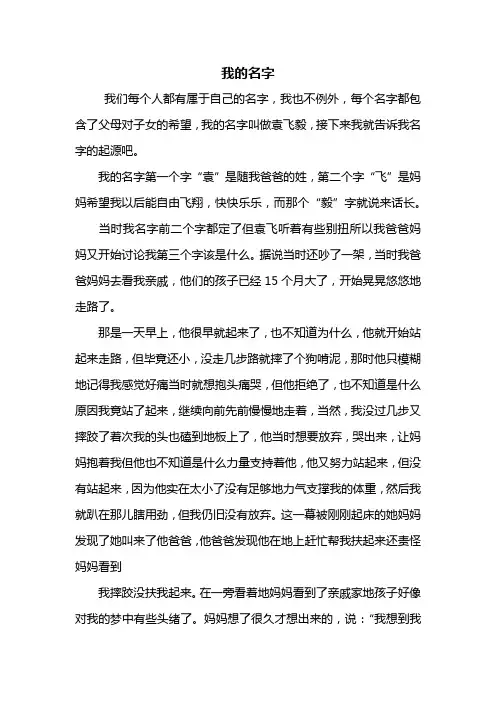 写人作文：我的名字作文800字