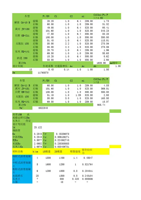 沥青混凝土路面计算小程序
