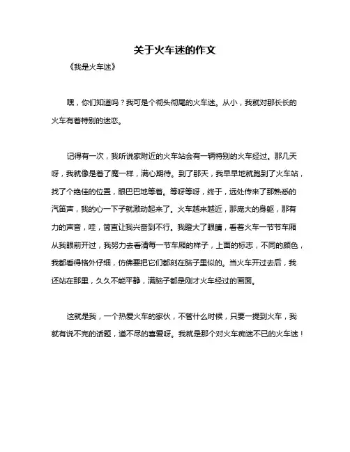 关于火车迷的作文