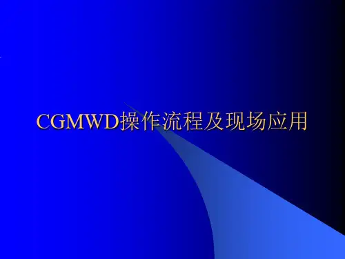 CGMWD操作培训