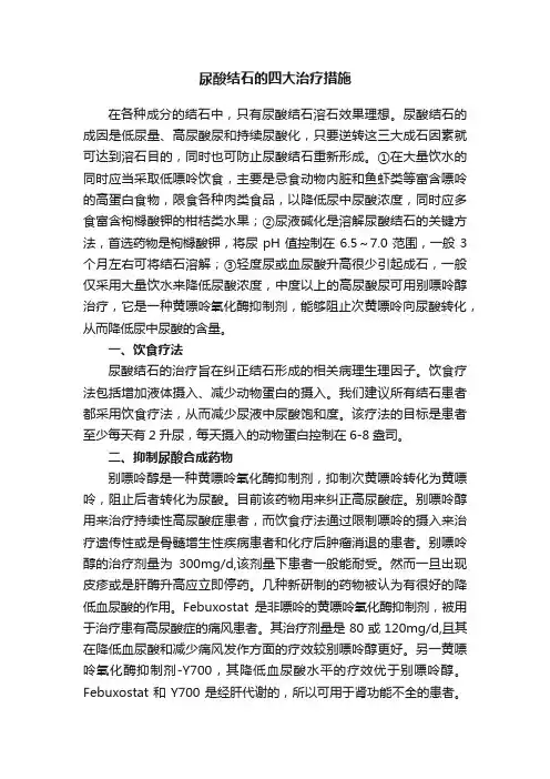 尿酸结石的四大治疗措施
