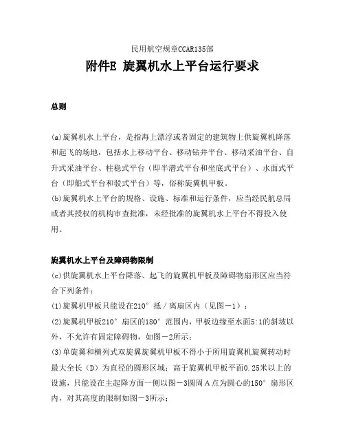 旋翼机水上平台运行要求(CCAR135部替换67号令)