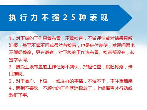 执行力不强25种表现