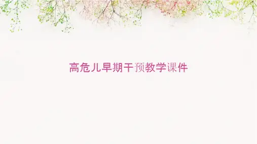 高危儿早期干预教学课件