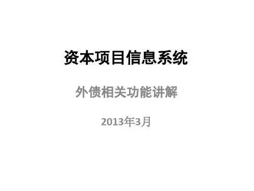 外汇局总局培训资本项目信息系统操作-外债业务额度管理核准件分解