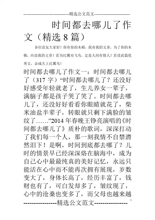 时间都去哪儿了作文(精选8篇)