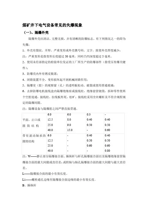 煤矿井下电气设备常见的失爆现象